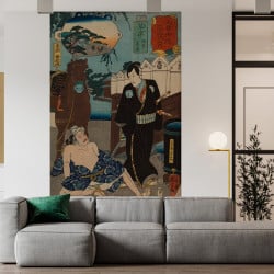 Papier Peint Panoramique Estampe 19e siècle Utagawa Kuniyoshi - Kusatsu