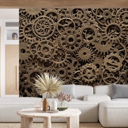 Papier Peint Panoramique Engrenages Steampunk 2