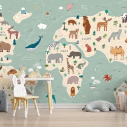 Papier Peint Panoramique Mappemonde Enfant
