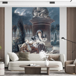 Papier Peint Panoramique Peinture 18e siècle Pierre-Antoine Baudouin - La Soirée des Tuileries