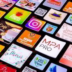 Autocollant carré arrondi