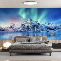 Papier Peint Panoramique Norvège Aurore Boréale
