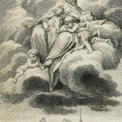 Papier Peint Panoramique Gravure - Scène religieuse et place Dauphine