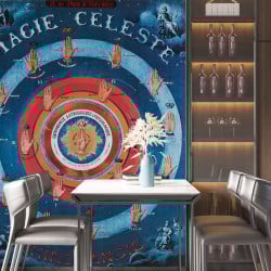 Papier Peint Panoramique Estampe 19e siècle - Jeu de Chiromancie