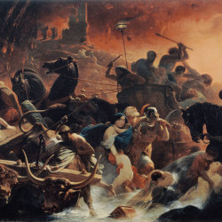 Papier Peint Panoramique Peinture 19e siècle Frédéric-Henri Schopin - Les Derniers jours de Pompéi Papier Peint Panoramique Peinture 19e siècle Frédéric-Henri Schopin - Les Derniers jours de Pompéi