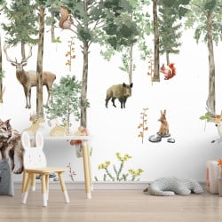 Papier Peint Panoramique Animaux Forêt