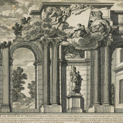 Papier Peint Panoramique Estampe 18e siècle Nicolas Langlois - La Perspective de la maison de Mr. Fieubet Papier Peint Panoramique Estampe 18e siècle Nicolas Langlois - La Perspective de la maison de Mr. Fieubet