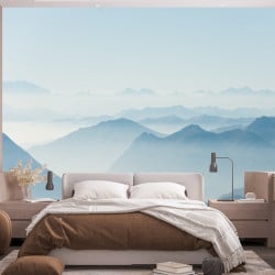 Papier Peint Panoramique Montagne Brumeuse