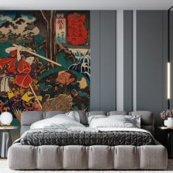 Papier Peint Panoramique Estampe 19e siècle Utagawa Kuniyoshi - Itahana