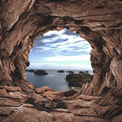 Papier Peint Panoramique Grotte Plage