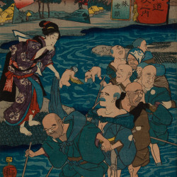 Papier Peint Panoramique Estampe 19e siècle Utagawa Kuniyoshi - Gōdo