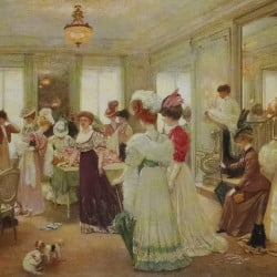 Papier Peint Panoramique Estampe 19e siècle Henri Gervex - Cinq heures chez Paquin