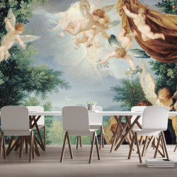 Papier Peint Panoramique Peinture 17e siècle - Le Repos de la Sainte Famille