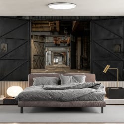 Papier Peint Panoramique Hangar Trompe l'Oeil