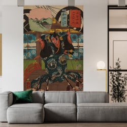 Papier Peint Panoramique Estampe 19e siècle Utagawa Kuniyoshi - Wada