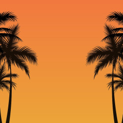 Papier Peint Panoramique Palmier Ombre 2