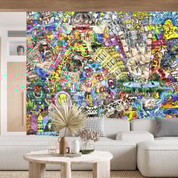 Papier Peint Panoramique Graffiti Urbain