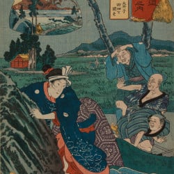 Papier Peint Panoramique Estampe 19e siècle Utagawa Kuniyoshi - Iwamurada