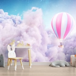 Papier Peint Panoramique Nuages Montgolfière