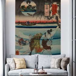 Papier Peint Panoramique Estampe 19e siècle Utagawa Kuniyoshi - Itabashi