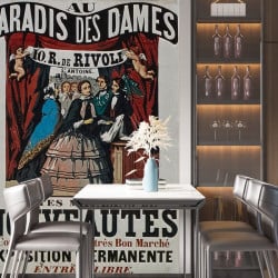 Papier Peint Panoramique Estampe Publicitaire - Au Paradis des Dames