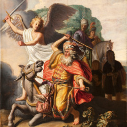 Papier Peint Panoramique Peinture 17e siècle Rembrandt - L'Ânesse du prophète Balaam Papier Peint Panoramique Peinture 17e siècle Rembrandt - L'Ânesse du prophète Balaam