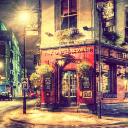 Papier peint Panoramique Rue Nuit Ancien