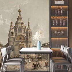 Papier Peint Panoramique Peinture 19e siècle Charles-Claude Bachelier - L'église russe de Paris