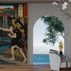 Papier Peint Panoramique Estampe 19e siècle Utagawa Kuniyoshi - Ōi 大井