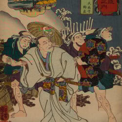 Papier Peint Panoramique Estampe 19e siècle Utagawa Kuniyoshi - Kônosu