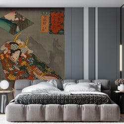 Papier Peint Panoramique Estampe 19e siècle Utagawa Kuniyoshi - Shimosuwa