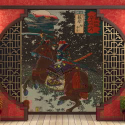 Papier Peint Panoramique Estampe 19e siècle Utagawa Kuniyoshi - Yabuhara