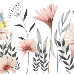 Papier Peint Panoramique Fleurs Papillons