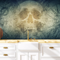 Papier Peint Panoramique Tête de mort boussole