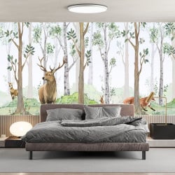 Papier Peint Panoramique Animaux Forêt 3