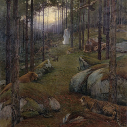 Papier Peint Panoramique Peinture 19e siècle Gaston Bethune - La charmeuse Papier Peint Panoramique Peinture 19e siècle Gaston Bethune - La charmeuse