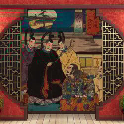 Papier Peint Panoramique Estampe 19e siècle Utagawa Kuniyoshi - Ōmiya