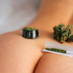 Papier Peint Panoramique Femme Sexy Herbe Fesses