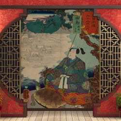 Papier Peint Panoramique Estampe 19e siècle Utagawa Kuniyoshi - Fukushima