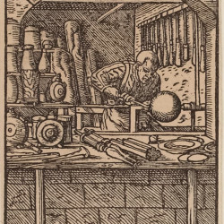 Papier Peint Panoramique Gravure - Artisan dans son atelier Papier Peint Panoramique Gravure - Artisan dans son atelier