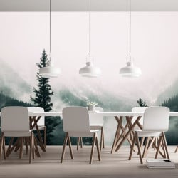 Papier Peint Panoramique Foret Brumeuse 2