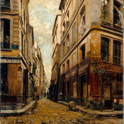 Papier Peint Panoramique Peinture 19e siècle Emmanuel Lansyer - La Rue de l'Hôtel-Colbert