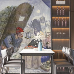 Papier Peint Panoramique Peinture 19e siècle Théophile Alexandre Steinlen - L’Affaire Crainquebille