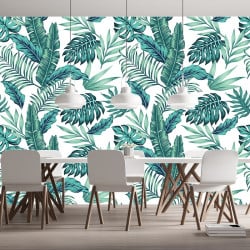 Papier Peint Panoramique Feuilles Tropical
