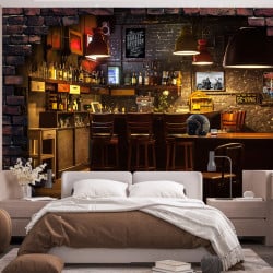 Papier Peint Panoramique Bar Moto