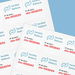 Etiquettes d'inventaire personnalisées