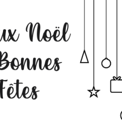 Sticker Vitrine Joyeux Noël et Bonnes Fêtes Guirlande
