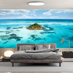 Papier Peint Panoramique îlot mer