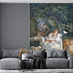 Papier Peint Panoramique Peinture 18e siècle Pierre-Antoine Baudouin - Annette et Lubin
