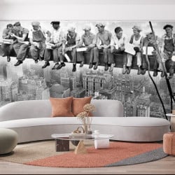 Papier Peint Panoramique Lunch at Top of a Skyscraper